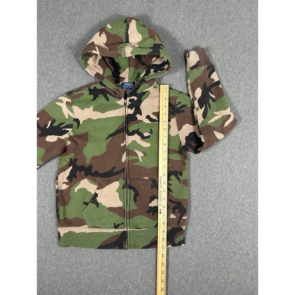 Polo Ralph Lauren Boys Camo Print Full-Zip Hoodie Fleece Size M (10-12) - Picture 10 of 11